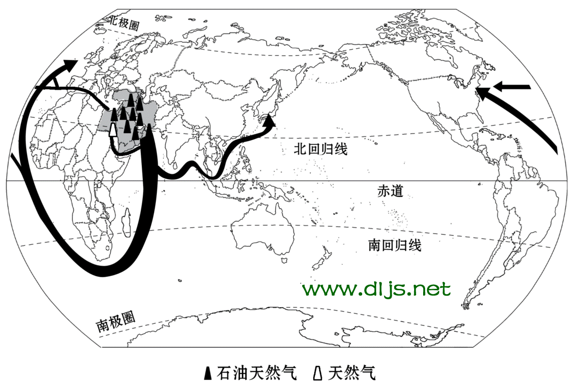 波斯湾石油外运航线图